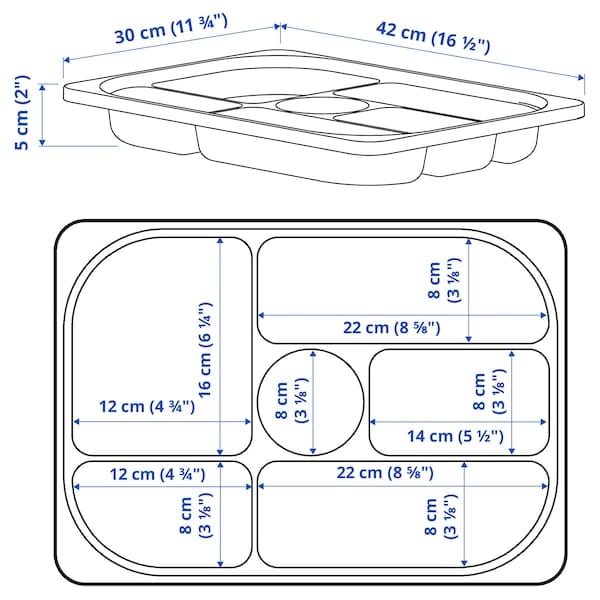 Ikea TROFAST - Portaoggetti a scomparti, bianco,42x30x5 cm