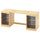 TROFAST desk with mesh storage boxes, light white stained pine dark grey, 124x44x52 cm