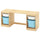 TROFAST desk with storage boxes, light white stained pine/white light blue, 124x52x44 cm