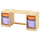 TROFAST desk with storage boxes, light white stained pine/light orange lilac, 124x52x44 cm