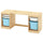 TROFAST desk with storage boxes/trays, light white stained pine/white light blue, 124x52x44 cm