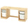 TROFAST desk with storage boxes/trays, light white stained pine/white white, 124x52x44 cm