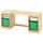 TROFAST desk with storage boxes/trays, light white stained pine/white bright green, 124x52x44 cm
