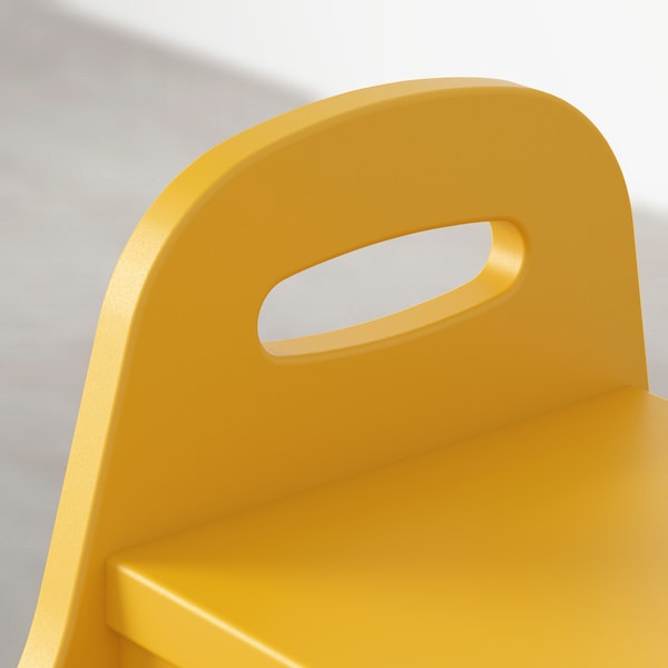 TROGEN - Children's step stool, yellow, 40x38x33 cm