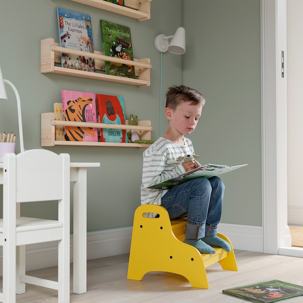 TROGEN - Children's step stool, yellow, 40x38x33 cm