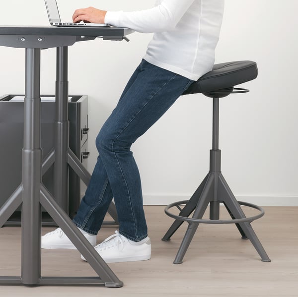 TROLLBERGET active sit/stand support, Glose black, 58 cm