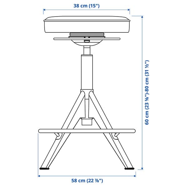 Ikea TROLLBERGET Active Seat Stool - Black Globes ,