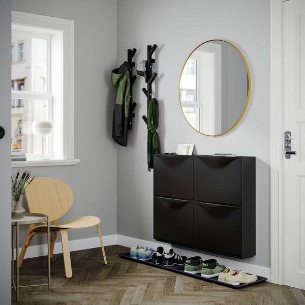 TRONES / BAGGMUCK hallway furniture, set of 6, black/grey