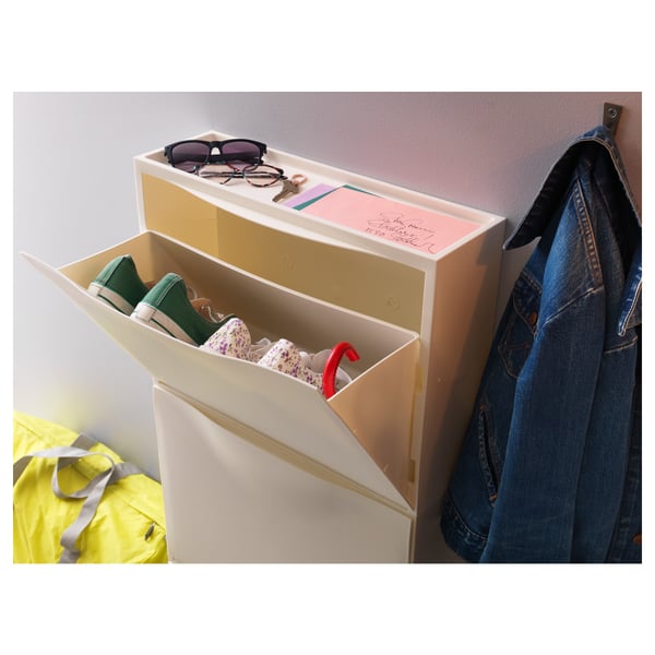 TRONES shoe cabinet/storage, white, 52x18x39 cm, 2 pack