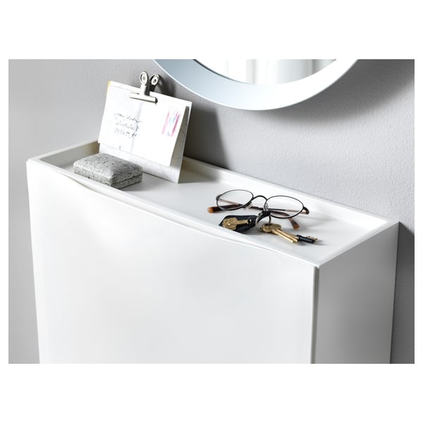 TRONES shoe cabinet/storage, white, 52x18x39 cm, 2 pack