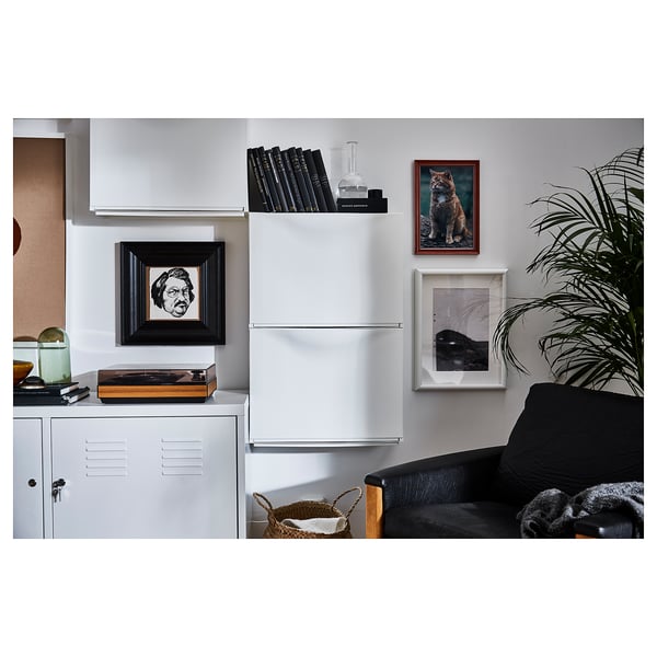 TRONES shoe cabinet/storage, white, 52x18x39 cm, 2 pack