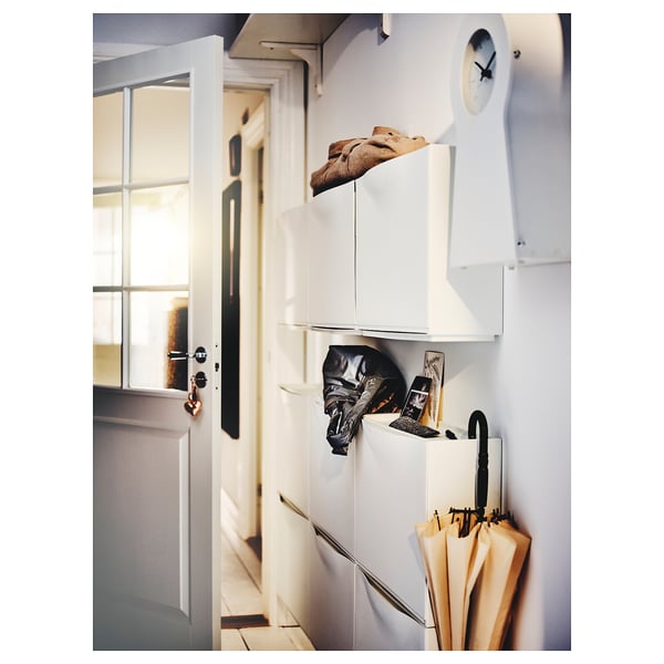 TRONES shoe cabinet/storage, white, 52x18x39 cm, 2 pack