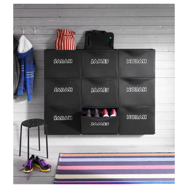 TRONES shoe cabinet/storage, black, 52x18x39 cm, 2 pack