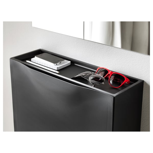 TRONES shoe cabinet/storage, black, 52x18x39 cm, 2 pack