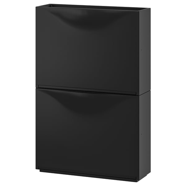 TRONES shoe cabinet/storage, black, 52x39x18 cm, 2 pack