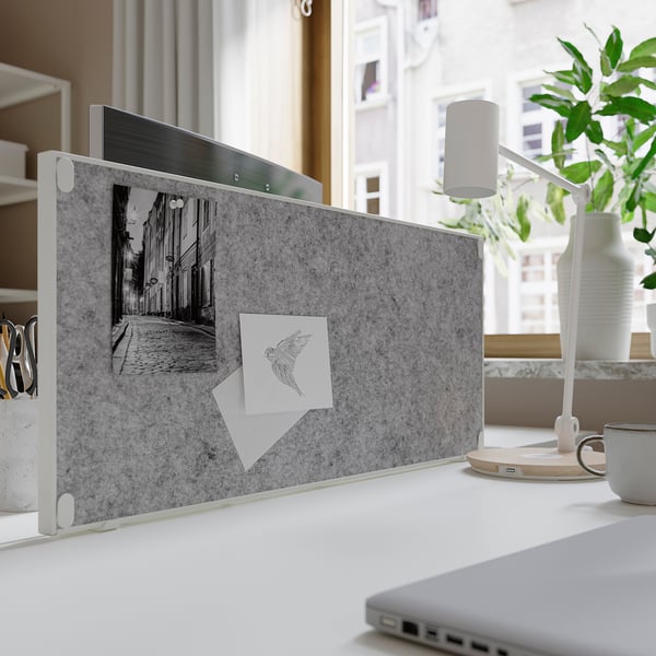 TROTTEN noticeboard, white, 76x33 cm