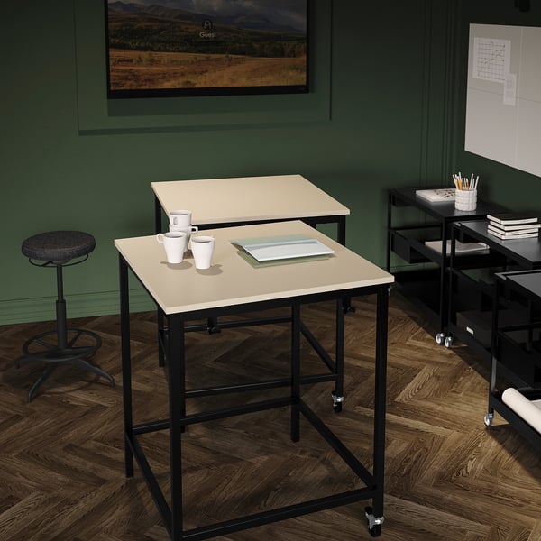 TROTTEN underframe for table top, anthracite, 80x80x100 cm