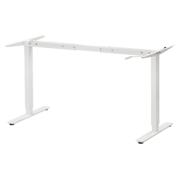 TROTTEN underframe sit/stand f table top, white, 120/160 cm