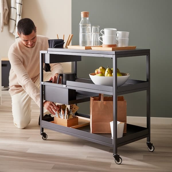 Ikea TROTTEN - Trolley, anthracite, 80x40 cm