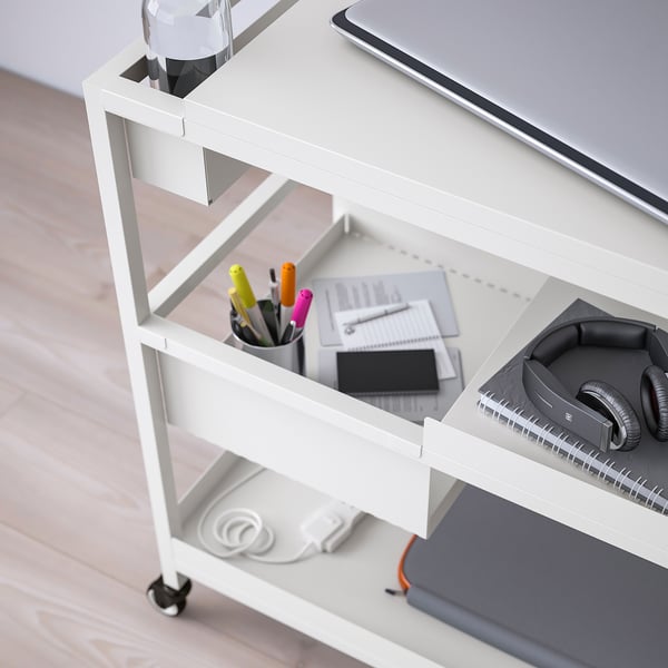 TROTTEN trolley, white, 80x40 cm