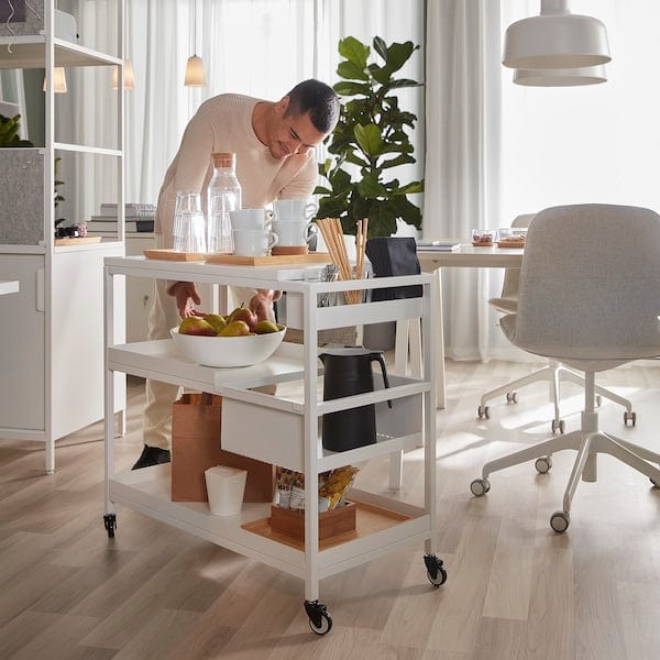 Ikea TROTTEN - Trolley, white, 80x40 cm