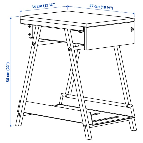 TROTTEN drawer unit, anthracite, 34x56 cm