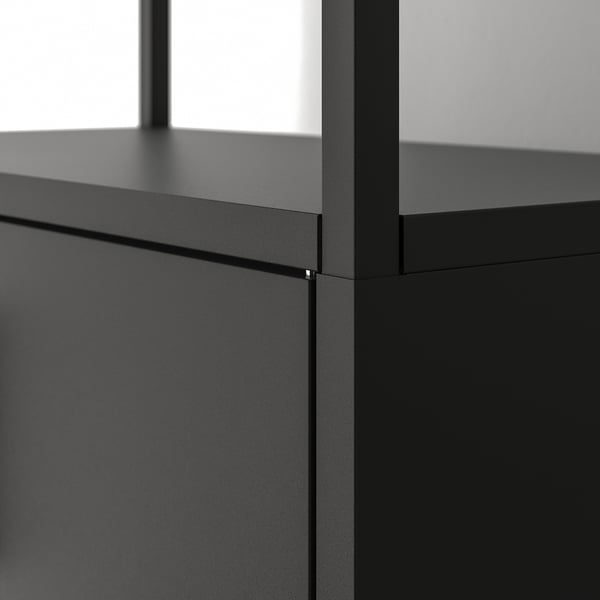TROTTEN cabinet combination, anthracite, 140x173 cm
