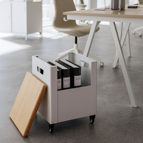 TROTTEN - Storage unit on castors, white, 35x47 cm