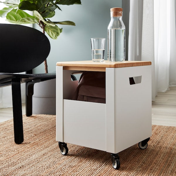 TROTTEN - Storage unit on castors, white, 35x47 cm