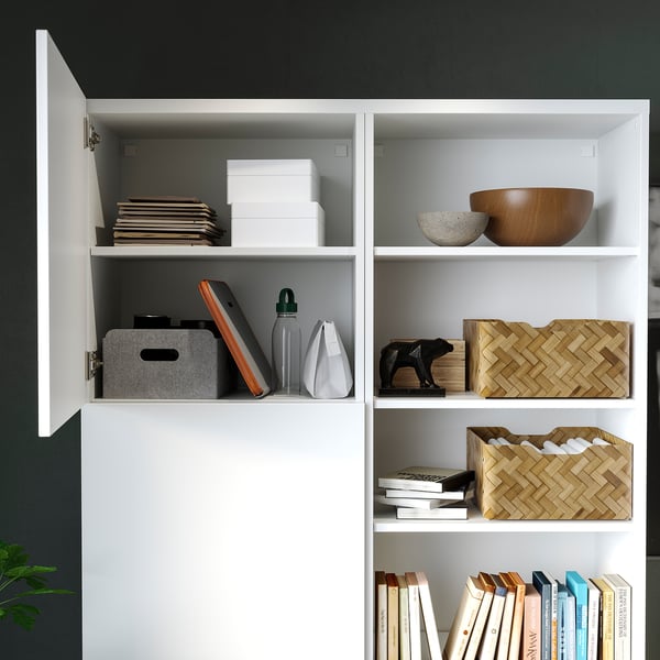 TROTTEN/LÅNGFJÄLL / BESTÅ/LAPPVIKEN - White/grey desk/container and swivel chair ,