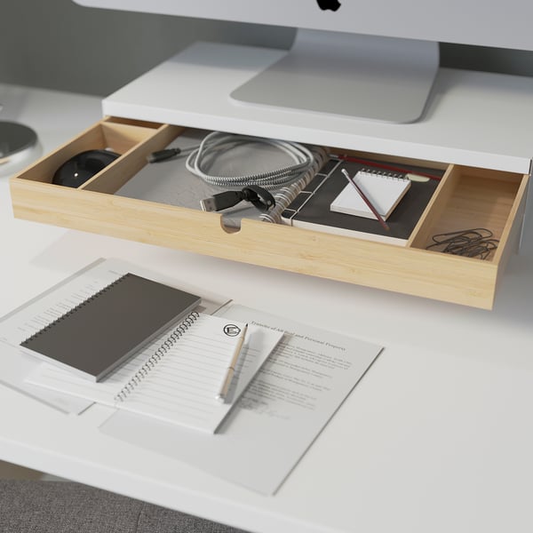 TROTTEN/LÅNGFJÄLL / BESTÅ/LAPPVIKEN - White/grey desk/container and swivel chair ,