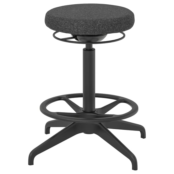 TROTTEN/LIDKULLEN - Table and stool for active sitting, white/dark grey ,