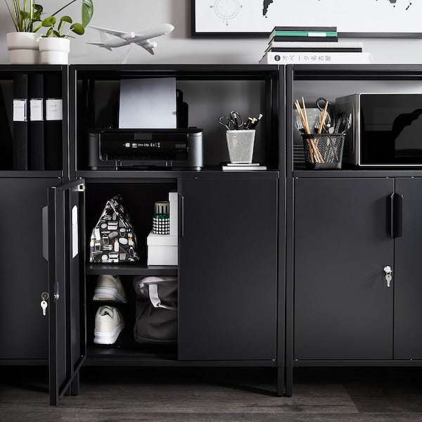 TROTTEN Cabinet with doors - anthracite 70x110 cm , 70x35x110 cm