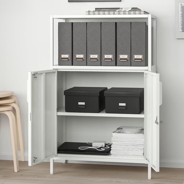 TROTTEN cabinet with doors, white, 70x35x110 cm