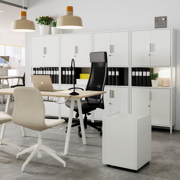 TROTTEN cabinet with doors, white, 70x35x173 cm