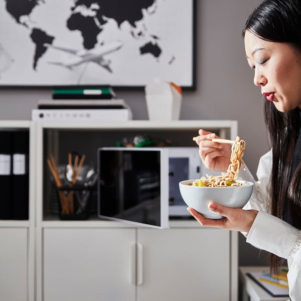 TROTTEN cabinet with doors, white, 70x35x110 cm