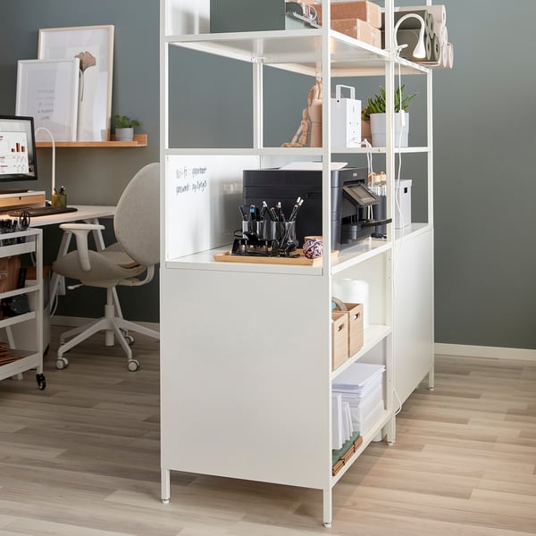 TROTTEN cab w sliding doors/noticeboard, white, 80x180 cm