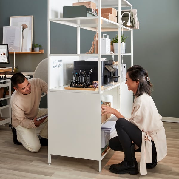 TROTTEN cab w sliding doors/noticeboard, white, 80x180 cm