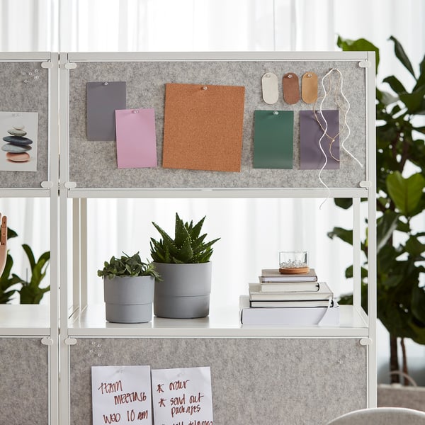 TROTTEN cab w sliding doors/noticeboard, white, 80x180 cm