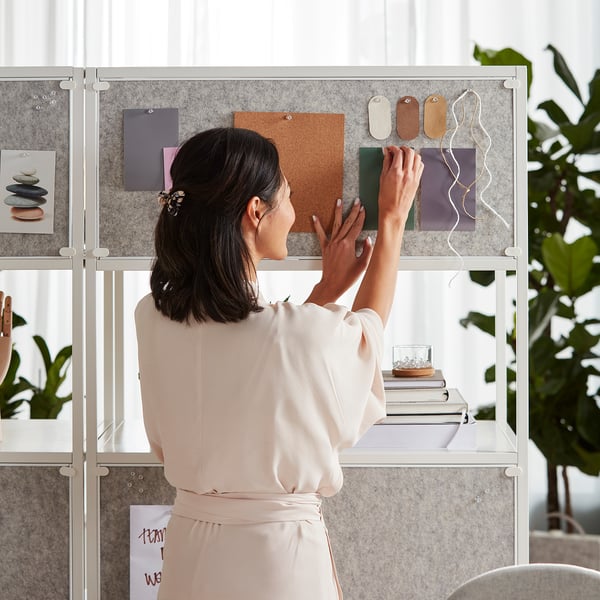 TROTTEN cab w sliding doors/noticeboard, white, 80x180 cm