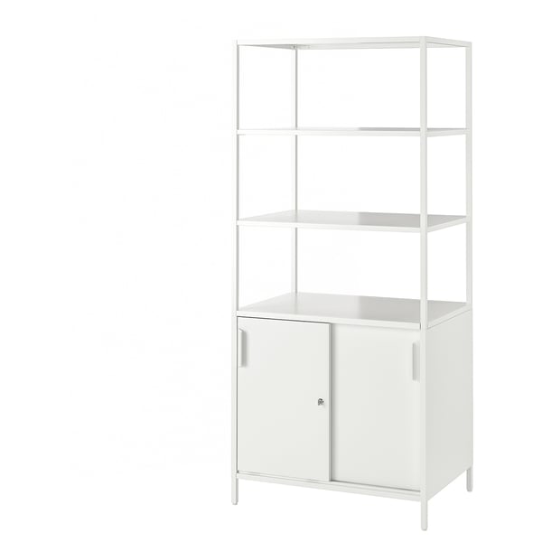 TROTTEN - TROTTEN Cabinet with sliding doors, white, 80x55x180 cm