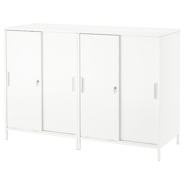 TROTTEN - TROTTEN Cabinet with sliding doors, white, 160x110 cm