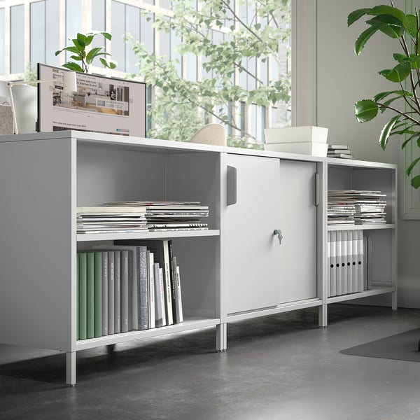 TROTTEN - TROTTEN Cabinet with sliding doors, white, 80x55x75 cm