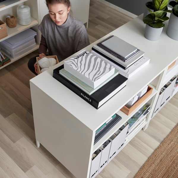 TROTTEN - TROTTEN Cabinet with sliding doors, white, 80x55x75 cm
