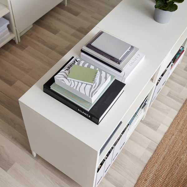 TROTTEN - TROTTEN Cabinet with sliding doors, white, 80x55x75 cm