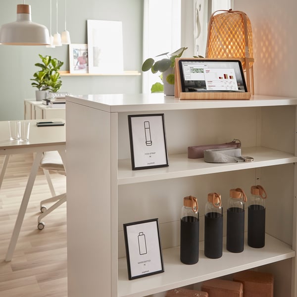 TROTTEN cabinet with sliding doors, white, 80x55x110 cm