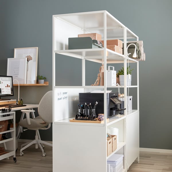 TROTTEN cabinet with sliding doors, white, 80x55x180 cm