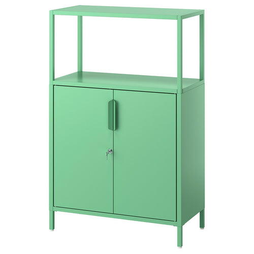 TROTTEN cabinet with doors, light green, 70x35x110 cm
