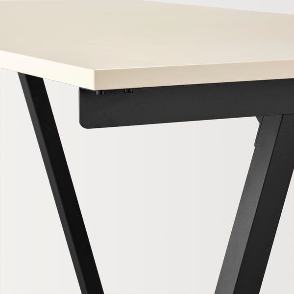 TROTTEN desk, beige/anthracite, 120x70 cm