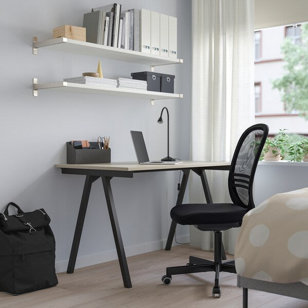 TROTTEN - Desk, beige/anthracite, 120x70 cm